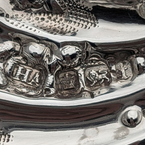 1911年 英国アンティーク 純銀製 シェル型脚付き ボンボンディッシュ 90g Atkin Brothers